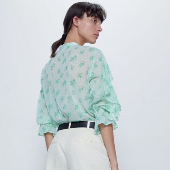 ZARA RUFFLED SHIRT  - Picture 6 of 12